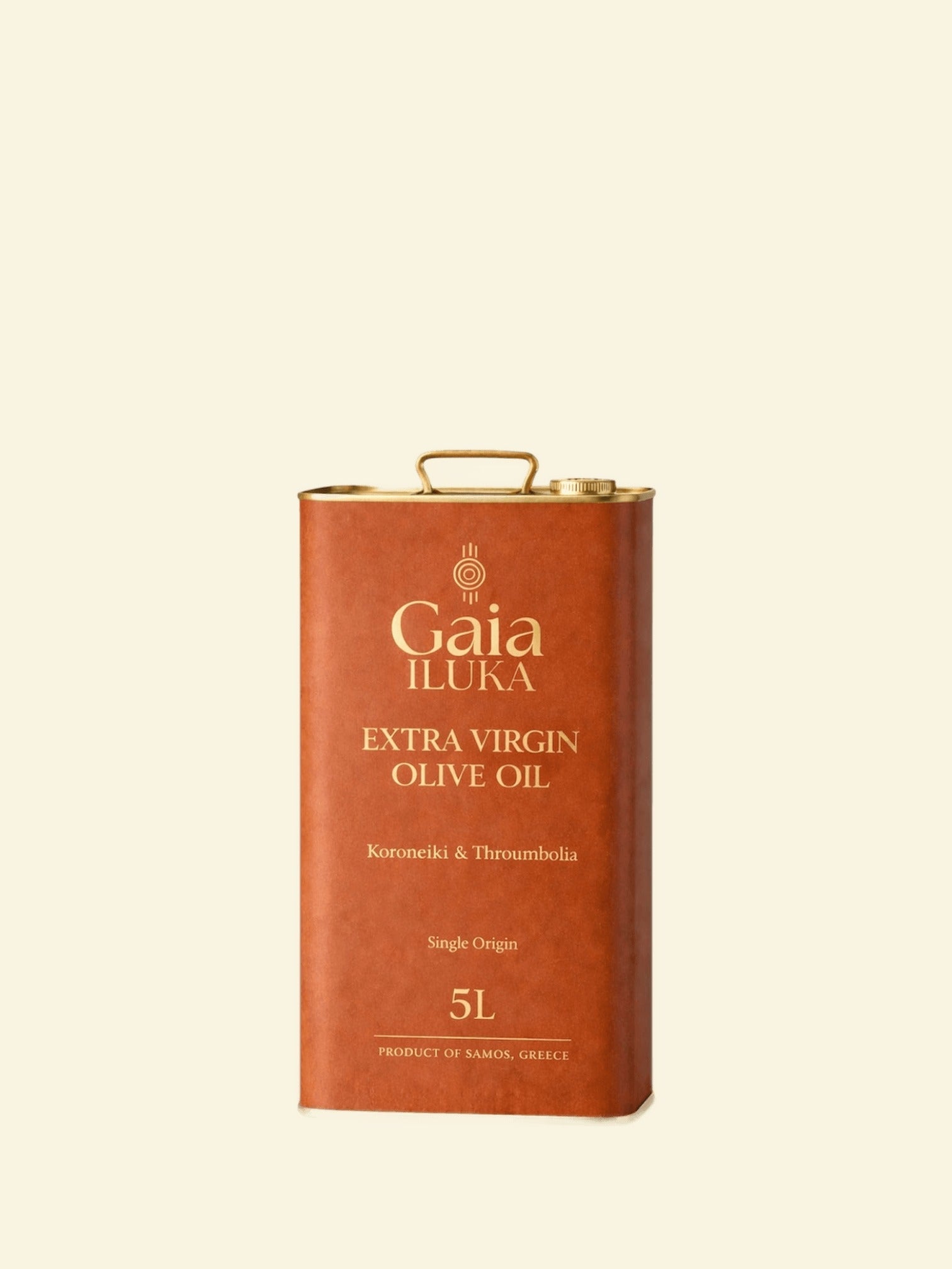 Chef Collection 5L olive oil tin on cream background